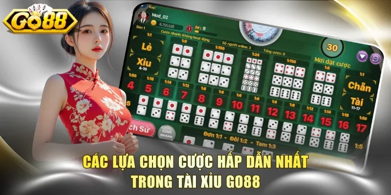 Các lựa chọn cược hấp dẫn nhất trong tài xỉu Go88